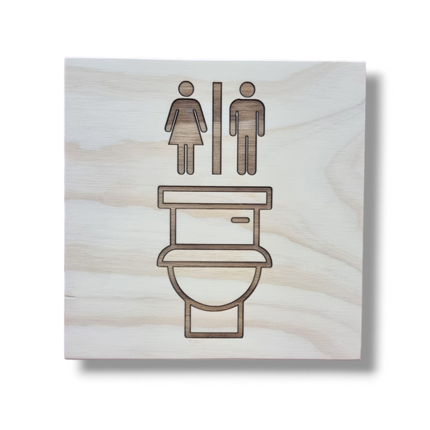 Letrero de madera grabado para baño chile
