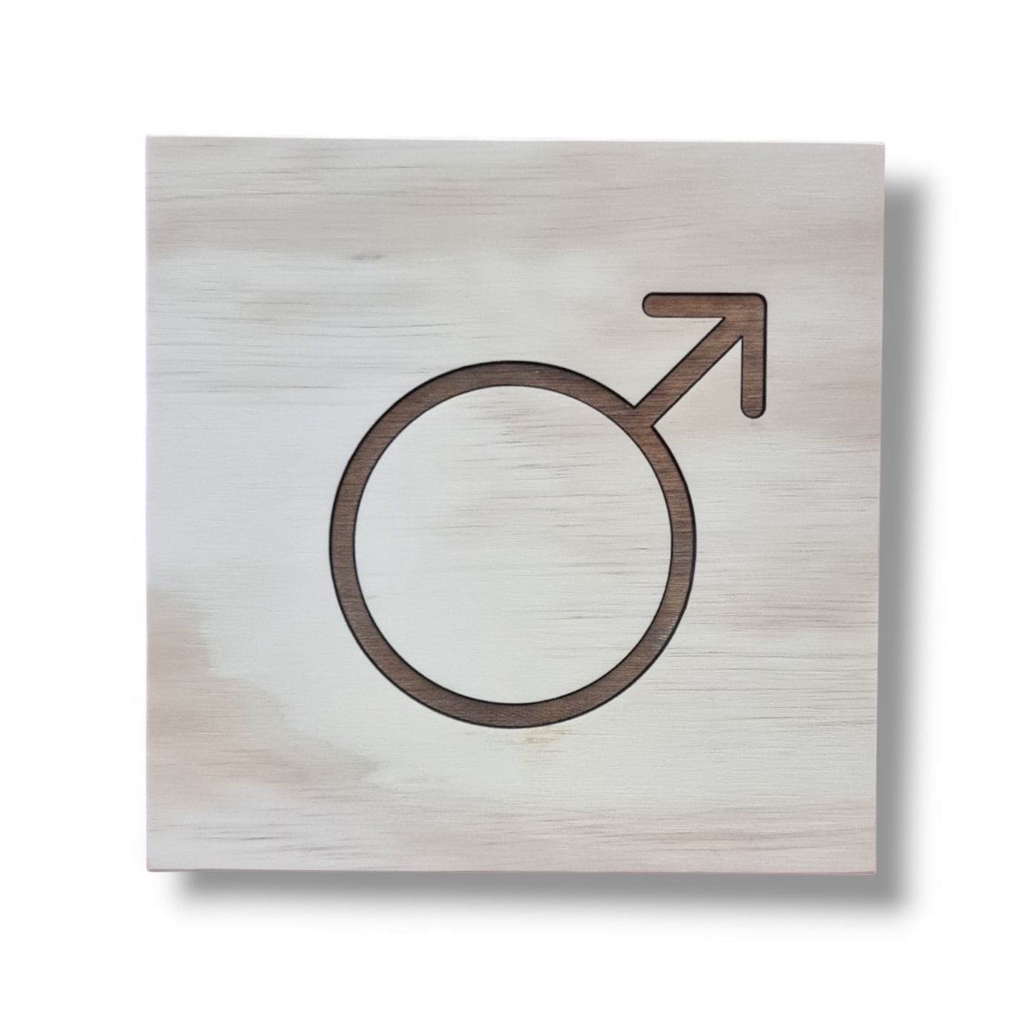 Madera letrero para baño y señaletica con grabado sobre la madera