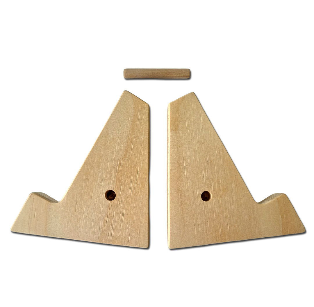 Soporte para celular de madera armable de tres piezas